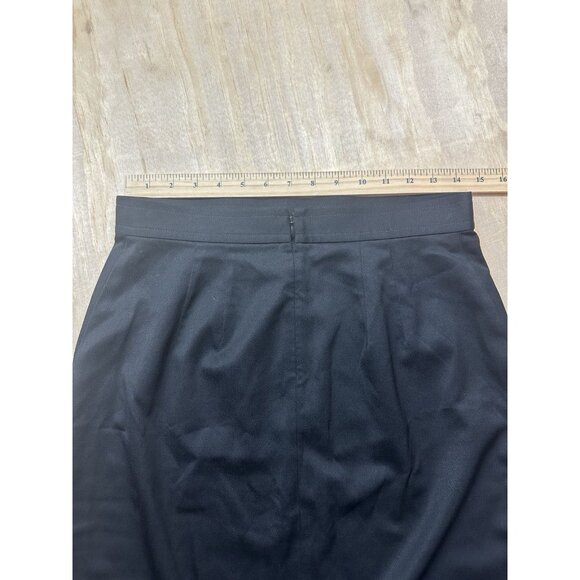 St John Wool Pencil Skirt Size 6 Black Silk Lined Stretch Knee Length Capsule - Picture 5 of 6